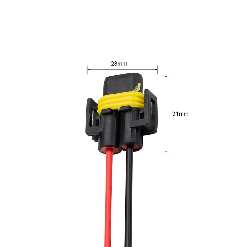 BlyilyB 4-Pack H11 H8 880 881 Headlight Socket Female Headlight Wire Harness Connectors for Fog Lights Headlights - Image 5